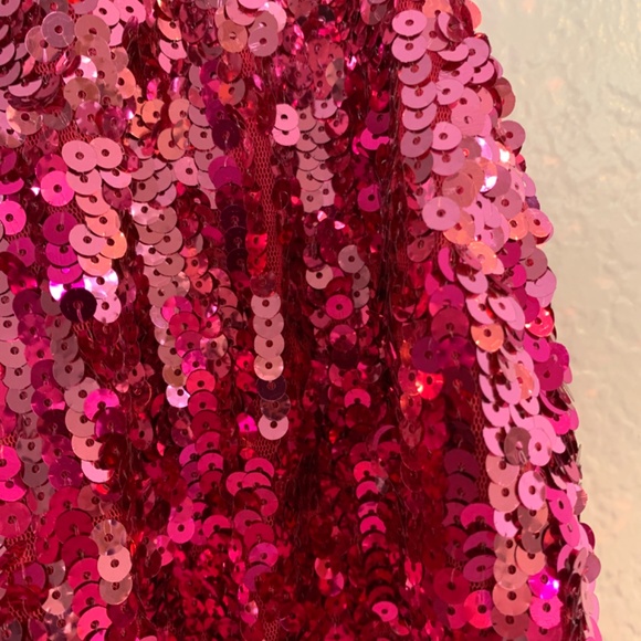 MANER Pink Sequin Shorts Women's XS NEW Sparkly Stretchy Party High Waisted - Picture 3 of 11